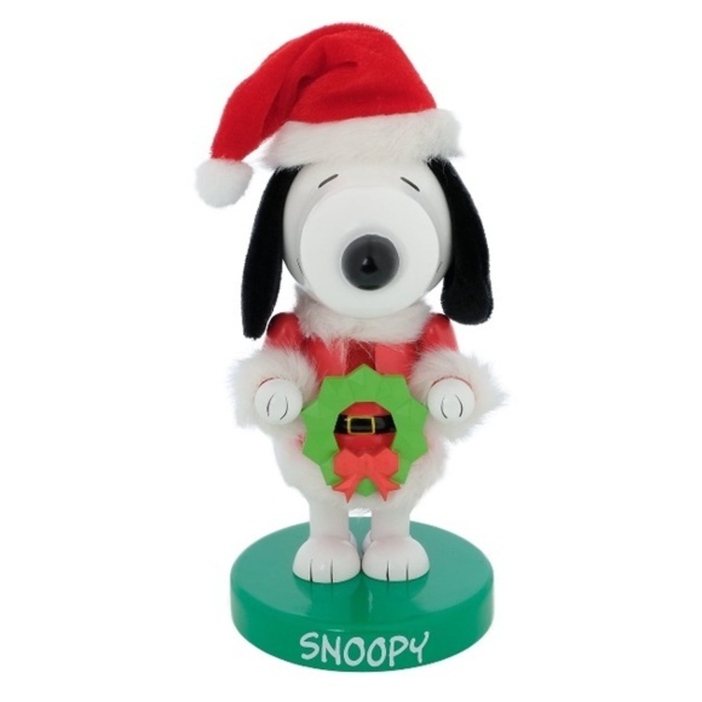 NWT. PEANUTS Snoopy 8.5” Nutcracker with Santa Hat